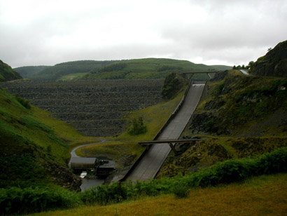 Dam at Llyn Bryne Reservoir
