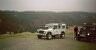 Dorothy the Land Rover Series III laning and  Uriah the Land Rover 110 at the  Llyn Bryne Reservoir 