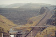 The dam car park at the Llyn Bryne Reservoir 