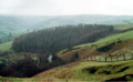 The view from the crest of the summit at Cefn Hir-fynydd lane