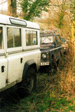 Just outside Welshpool in "White hawk lane" which had not been driven in 10 years 3 Landrovers