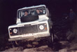 Uriah the Land Rover 110 climbing Stanage Edge on the October 2002 GLASS weekend in Derbyshire