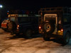 Landrovers Parked in the snow