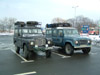 The Landrovers parked in Tescos at Katowice, Poland