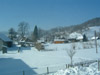view from the bedroom window in Gorzanka, south east Poland in mid winter 2003