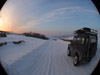 Landrover series posing in the sunset in south east Poland 