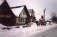 country pub Polish style, in mid winter