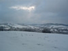 winter landscape across the mountains in south east Poland