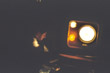 Changing the wheel in the dark on the motorway  between Krakow and Katowice