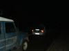 Landrover 110 pulled over by police for towing the Landrover series on the autobahn 