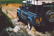 Landrover 110 3.5V8 CSW leaving the river near Standon