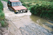 Phil's Landrover Discovery crossing a stream in Strata Florida