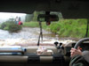 Wading through deep water in Phil's Landrover Discovery at Strata Florida