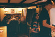 Genea, Julian, Dick, Phil, David, Richard, Jasmin and Jamie enjoying a welsh chinese take away 