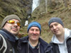 Phil, Dick and David at the foot of Pistyll waterfall