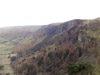View down the valley from the Pistyll waterfall