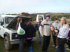 The gang waiting for "Uriah" the Land Rover 110 to cool down at Devils Pit 18/10/2009