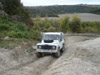 David driving "Uriah" the Land Rover 110 3.5V8 at Devils Pit 18/10/2009
