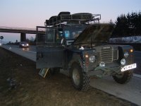 Landrover seriesIII SWB 2.25 deisel broken down on German autobahn
