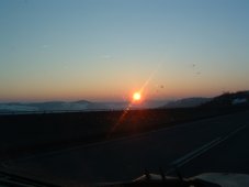 German autobahn sunset February 2003